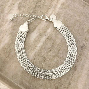 Pretty 925 Sterling Silver Mesh Bracelet